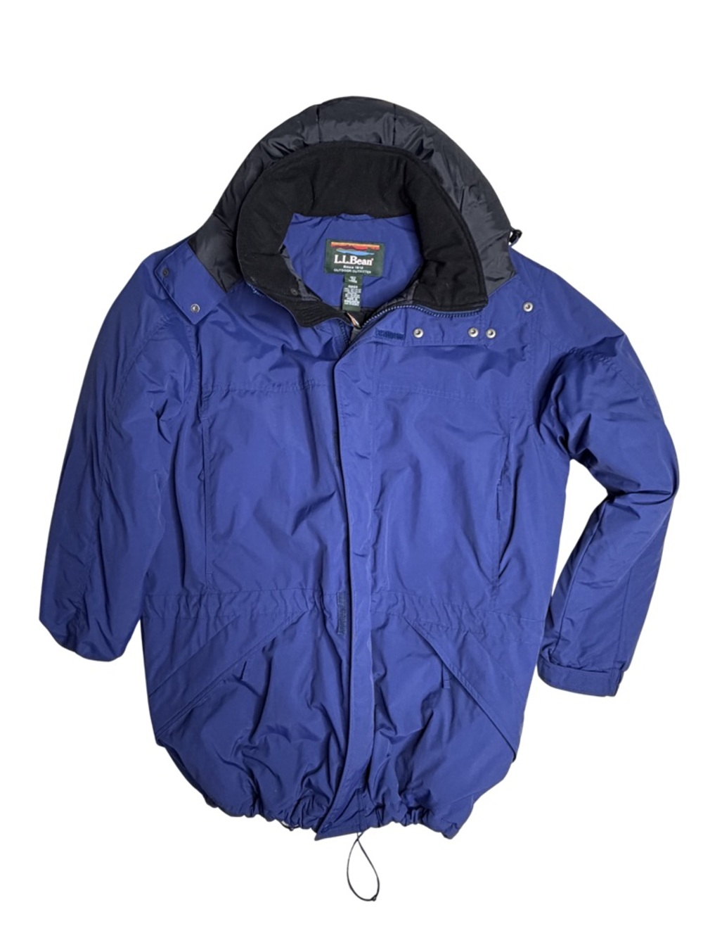 LL Bean Mens Large Insulated Jacket Blue Thinsulate Winter Coat Outdoor Hooded